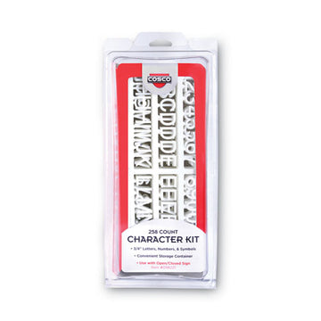 COSCO Character Kit, Letters, Numbers, Symbols, White, Helvetica, 258 Pieces freeshipping - TVN Wholesale